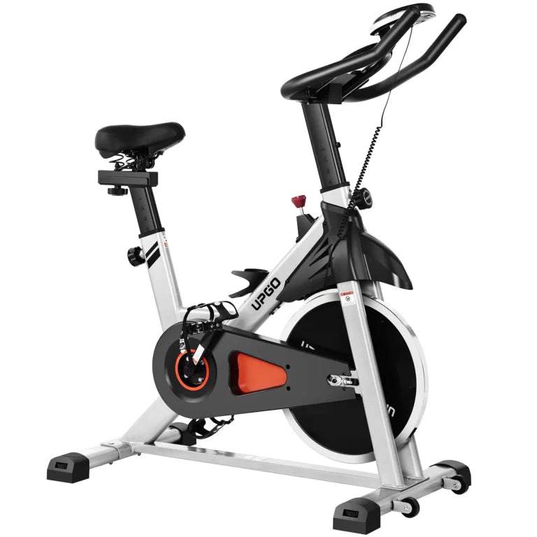 UPGO Adjustable Stationary Exercise Bike Indoor Cycling Bike Fitness and Workout Bike with 35lbs Flywheel and 270lbs Max Capacity